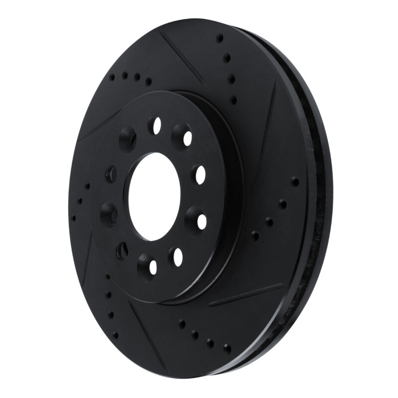 Ford Freestar Brake Rotor (1) - Front Right - R1 Concepts - Drilled & Slotted - Black - `04-`07